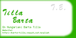 tilla barta business card